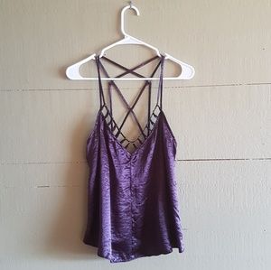 Free People purple strappy cami tank S